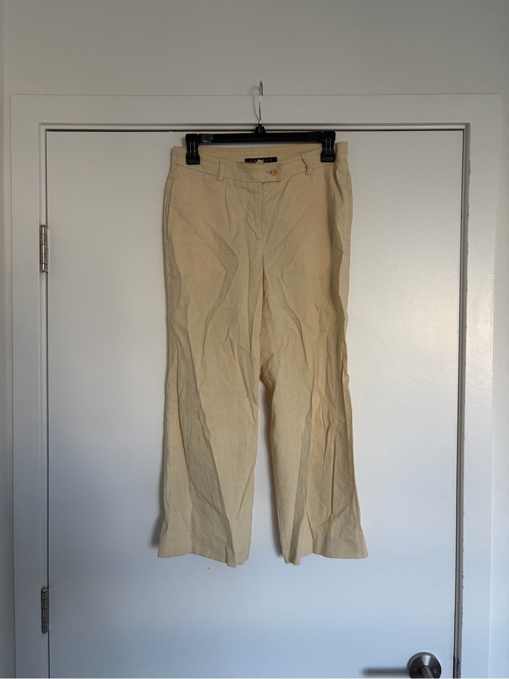 Theory Beige Linen-Blend Pants - Classic Straight Fit